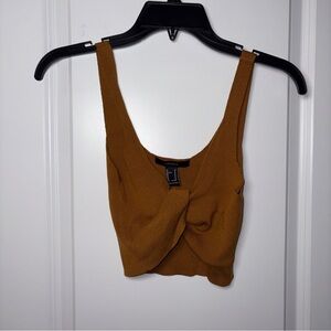 Women’s Forever 21 Mustard Twist-Front Crop Tank Size: M
